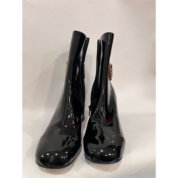 Jeffrey Campbell Women's Black Patent Academe Cap Toe Booties Size 9 NWOT - Picture 7 of 10